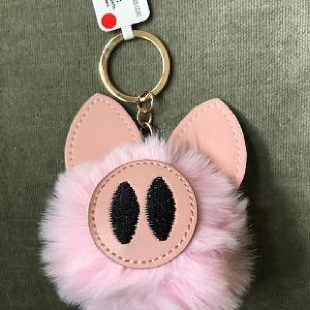 Pom Pom Pig Keychain